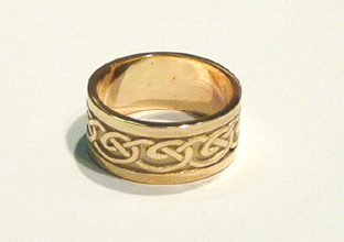 10mm Wide Gold Celtic Ring