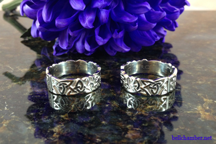 Dragon and Lion Rings in white gold