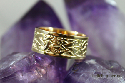 Celtic Wolf ring wolfhound Gold