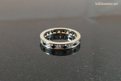 Custom Eternity Band with Black and White Diamonds