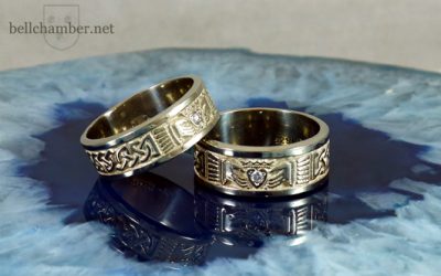 Custom Claddagh Bands with Dimma Loveknot