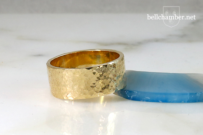 Hammered Ring with Client Gold