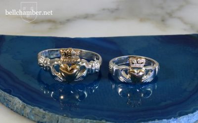 Traditional Claddagh rings in gold and silver