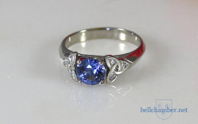 Blue Sapphire Triskele Ring