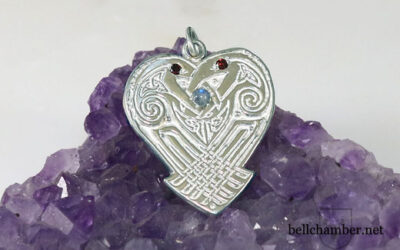 Raven Heart Triskele with Gemstones