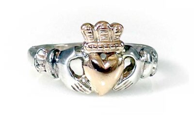Traditional Claddagh (wide), Two Tone, size 12.25