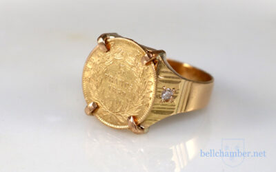 Signet Ring with 22K Gold Franc