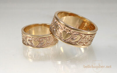 Custom Claddagh Bands with Eternity Triskele Knot